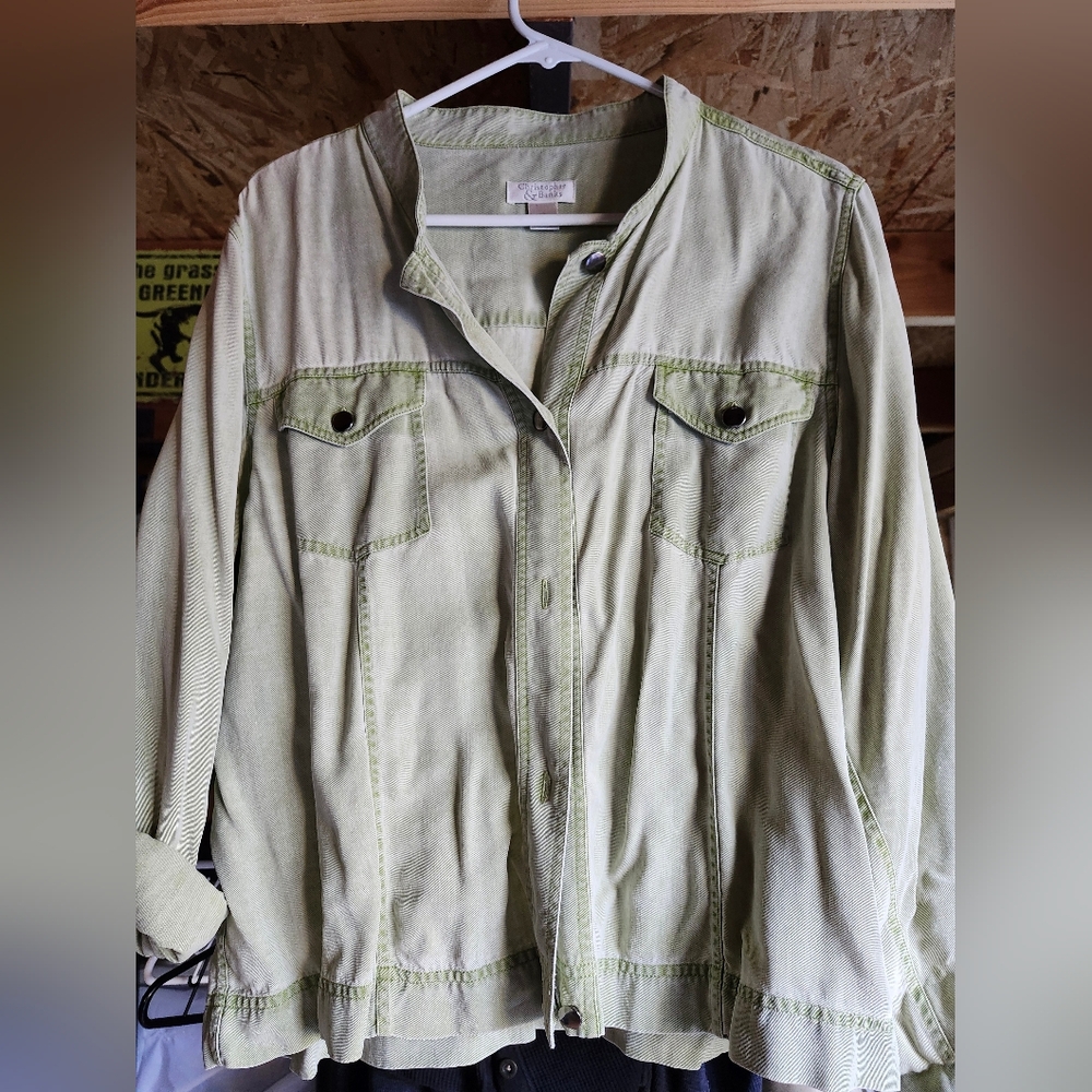 Christopher & Banks Olive Utility Jacket